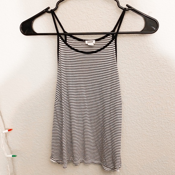 Garage Tops - 🦖 High neck striped tank